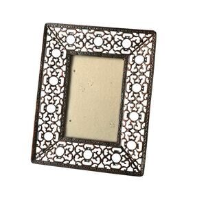 Antique Brass color Metal Frame 4x6” steampunk French hardware style home decor
